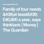 Family of four needs 'at least' £40,800 a year, says thinktank | Money | The Guardian