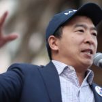 Presidential hopeful Andrew Yang targets automation at rain-drenched NYC rally