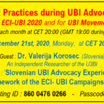 Best Practices during UBI Advocacy