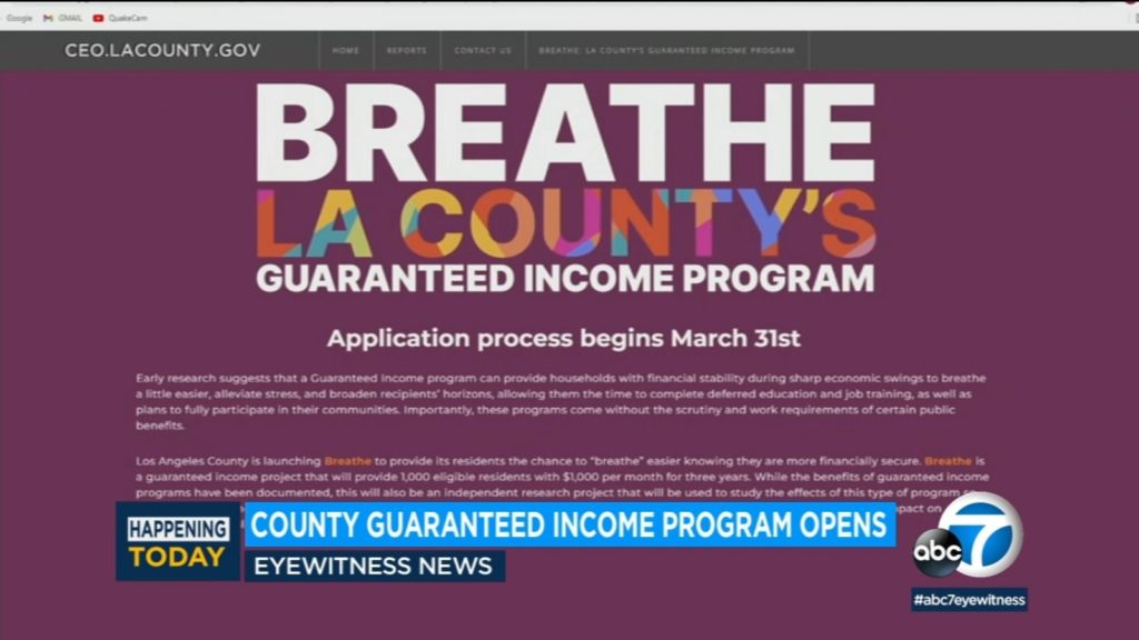 1,000 LA County families to get $1,000 a month for three years - applications period begins