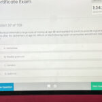 Certificate Exam 1 34 23 REMAININO 0 Question 37 of 100 An individual inherited a large sum of money at age 40 and wanted to use it to provide a guaranteed income after his retirement at age 60 Which...